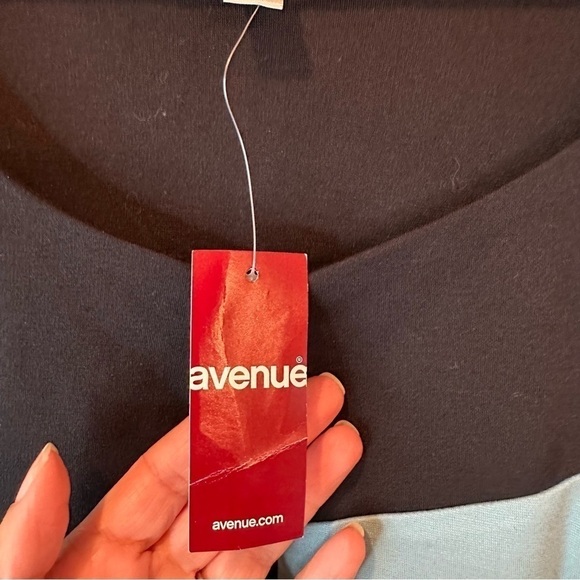 Avenue Black Long Ponte Colorblock Cardigan Duster Jacket Womens Plus Size 26/28 - Picture 6 of 12